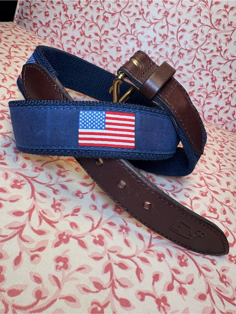 Vineyard Vines American Flag Navy Blue Belt